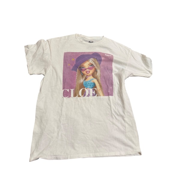 Bratz Cloe T Shirt White Purple Graphic Print Short Sleeve Adult Size L - Picture 1 of 4